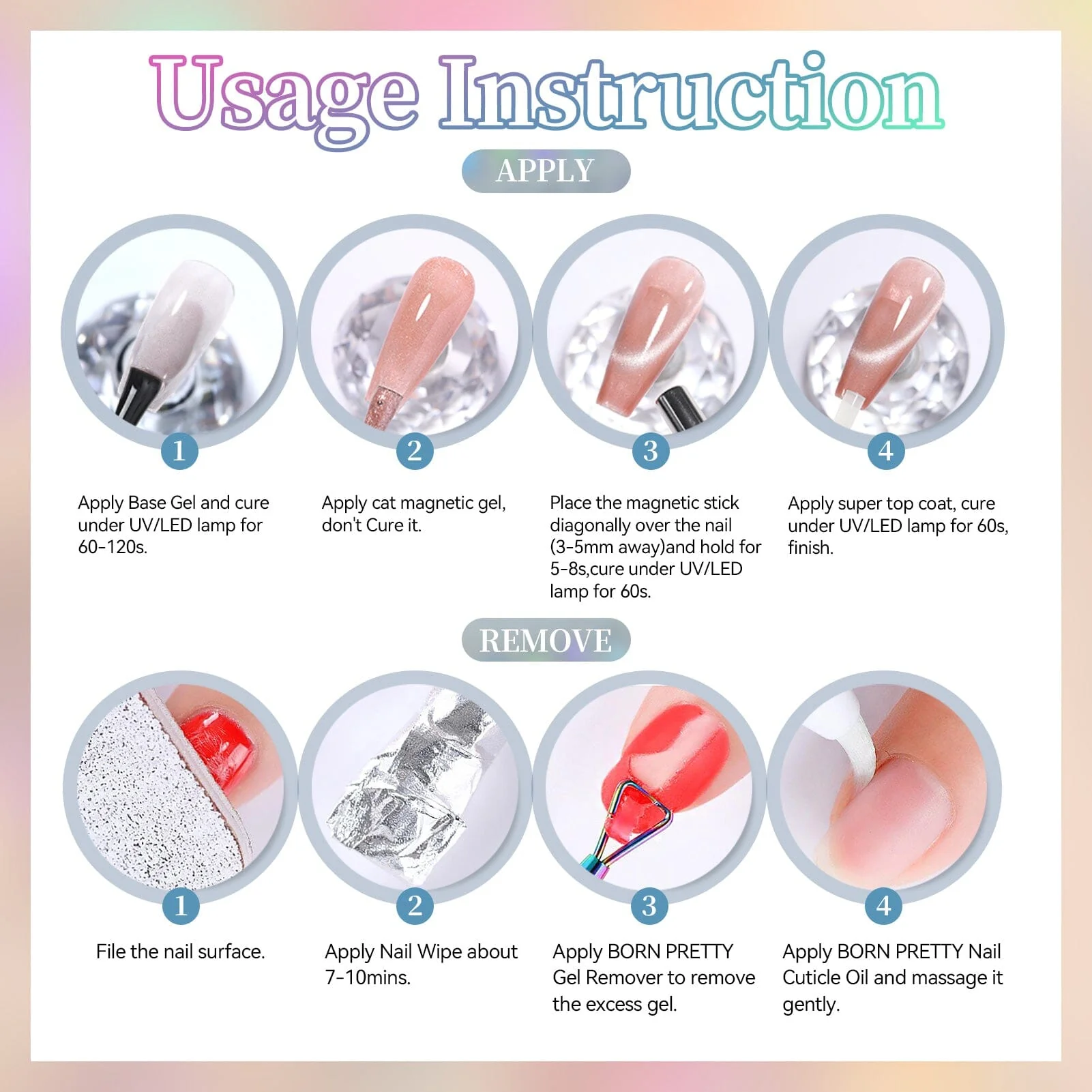 6 Colors Water Light Cat Magnetic Gel M36 Colored Water 7ml - Image 5