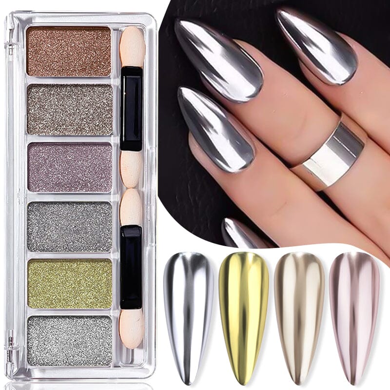 6 Grids Metallic Mirror Chrome Nail Powder - Image 8