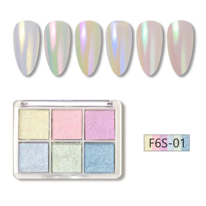6 Grids Solid Metallic Mirror Chrome Nail Powder - Image 9