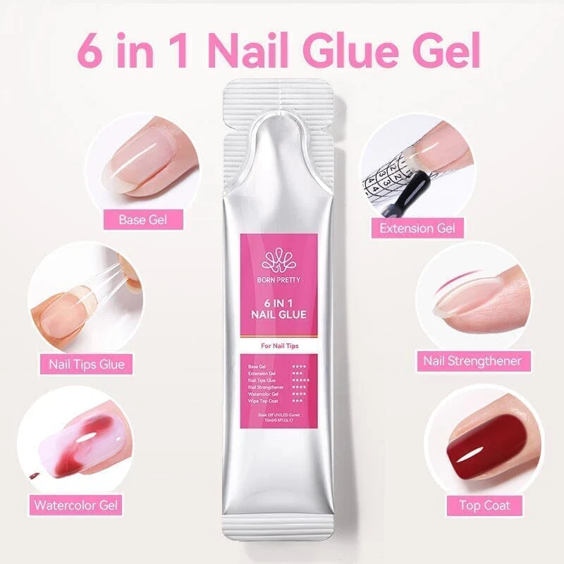 2pcs Set 6 in 1 Nail Glue Gel Polish 15ml - Image 3
