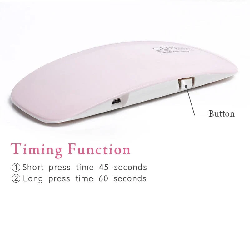 6W Mini UV LED Nail Lamp Pink - Image 10