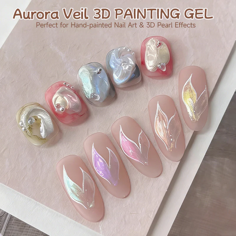9 Colors 4 In 1 3D Pat Painting Gel Aurora Veil - Image 4
