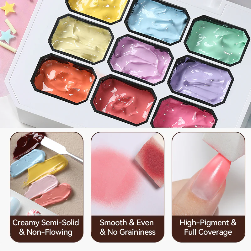 9 Colors 4 in 1 Pat Painting Gel Amber Sheen - Image 6