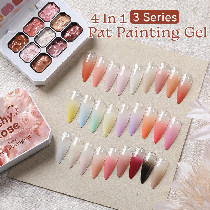 9 Colors 4 in 1 Pat Painting Gel Ashy Rose - Image 12
