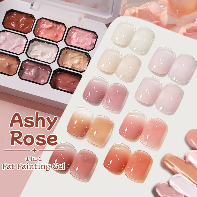 9 Colors 4 in 1 Pat Painting Gel Ashy Rose - Image 16