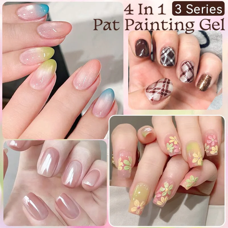 9 Colors 4 in 1 Pat Painting Gel Ashy Rose - Image 5