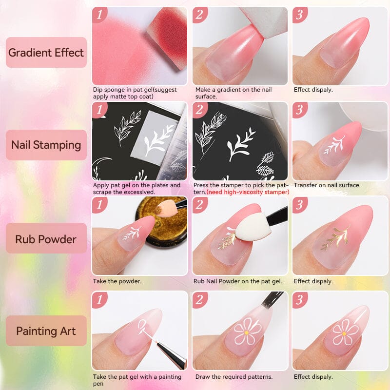 9 Colors 4 in 1 Pat Painting Gel Ashy Rose - Image 8