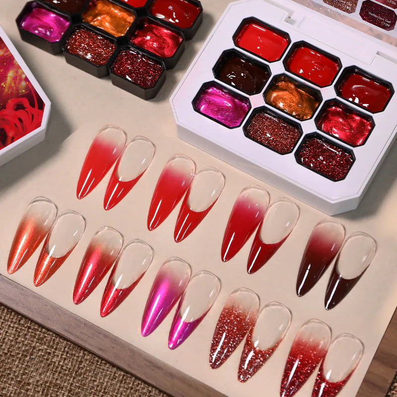 9 Colors 4 In 1 Pat Painting Gel Crimson Flicker