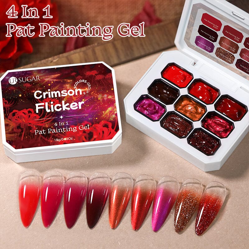 9 Colors 4 In 1 Pat Painting Gel Crimson Flicker - Image 5