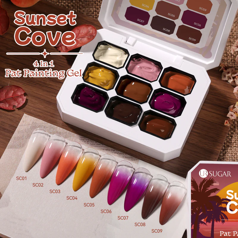 9 Colors 4 in 1 Pat Painting Gel Sunset Cove - Image 4