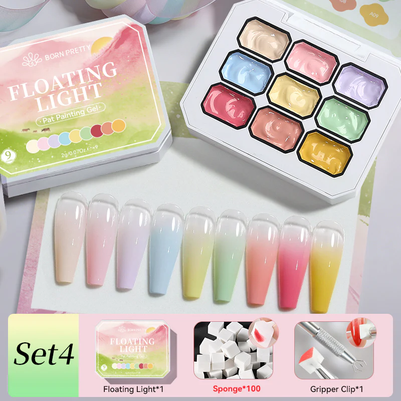 9 Colors Pat Painting Gel with Tooks Kit #04