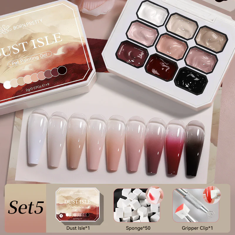 9 Colors Pat Painting Gel with Tooks Kit #05