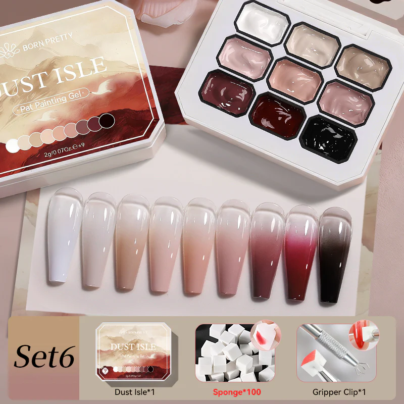 9 Colors Pat Painting Gel with Tooks Kit #06