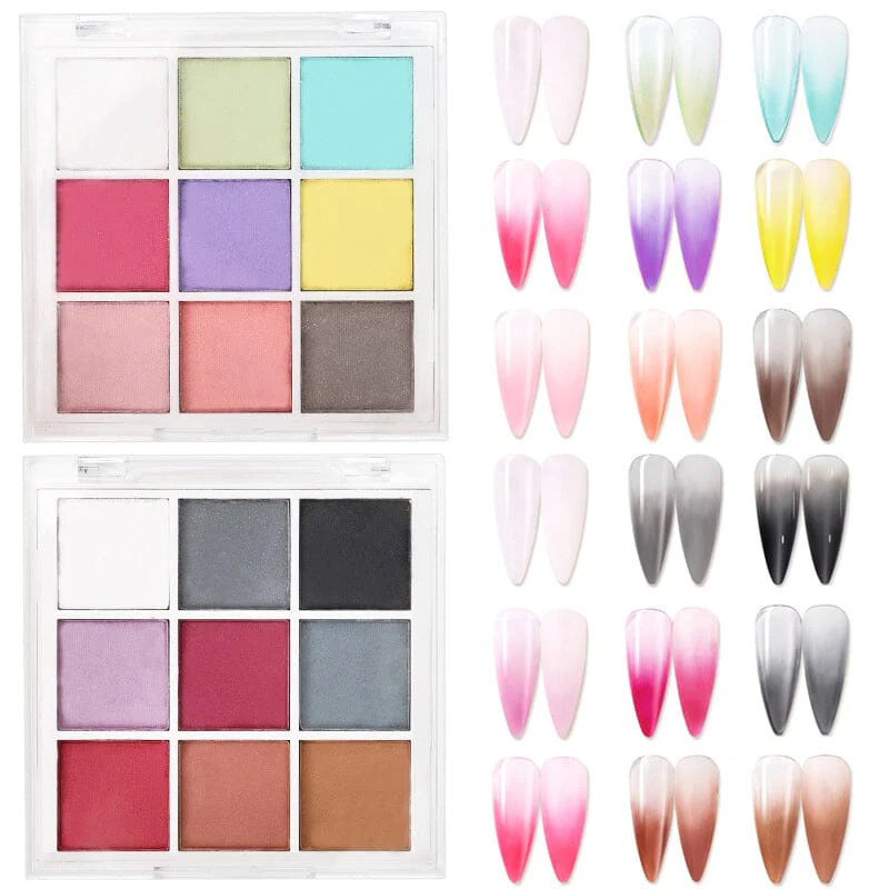 9 Grids Solid Ombre Nail Powder