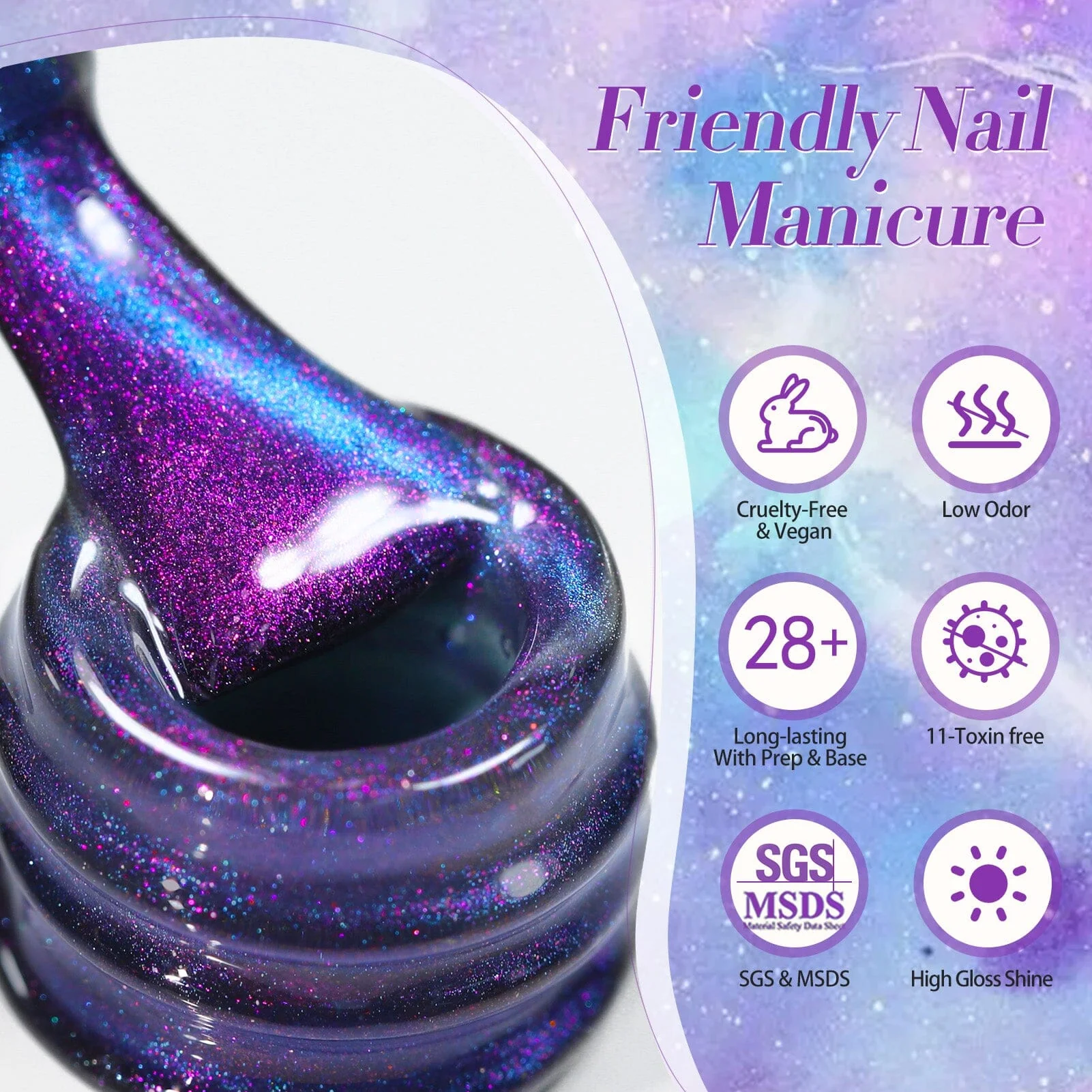 Auroras Cat Magnetic Gel MY311 Night Purple 15ml - Image 7