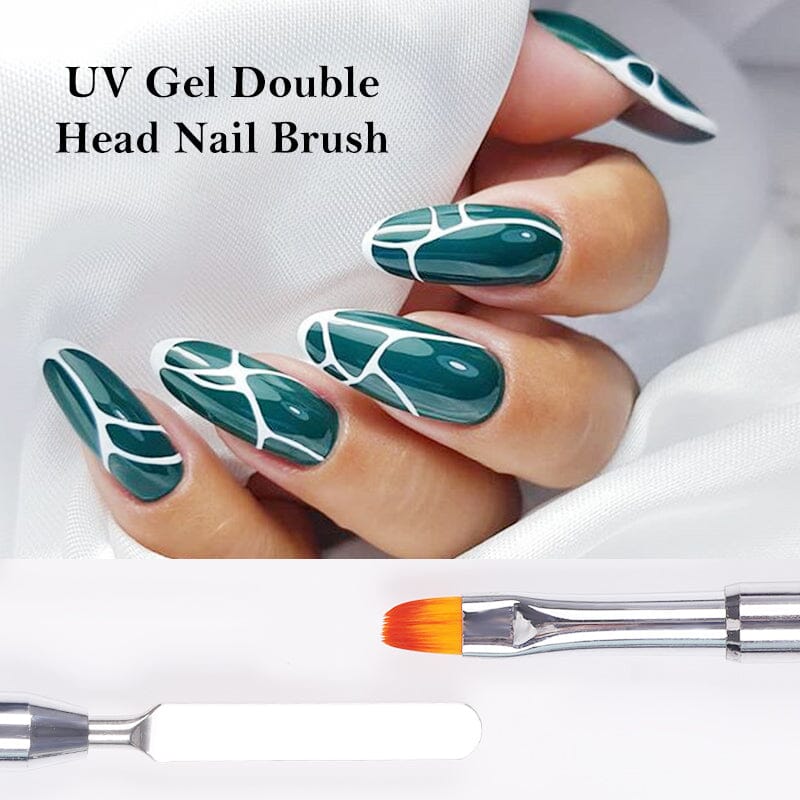 Black Double Head UV Gel Nail Brush - Image 5