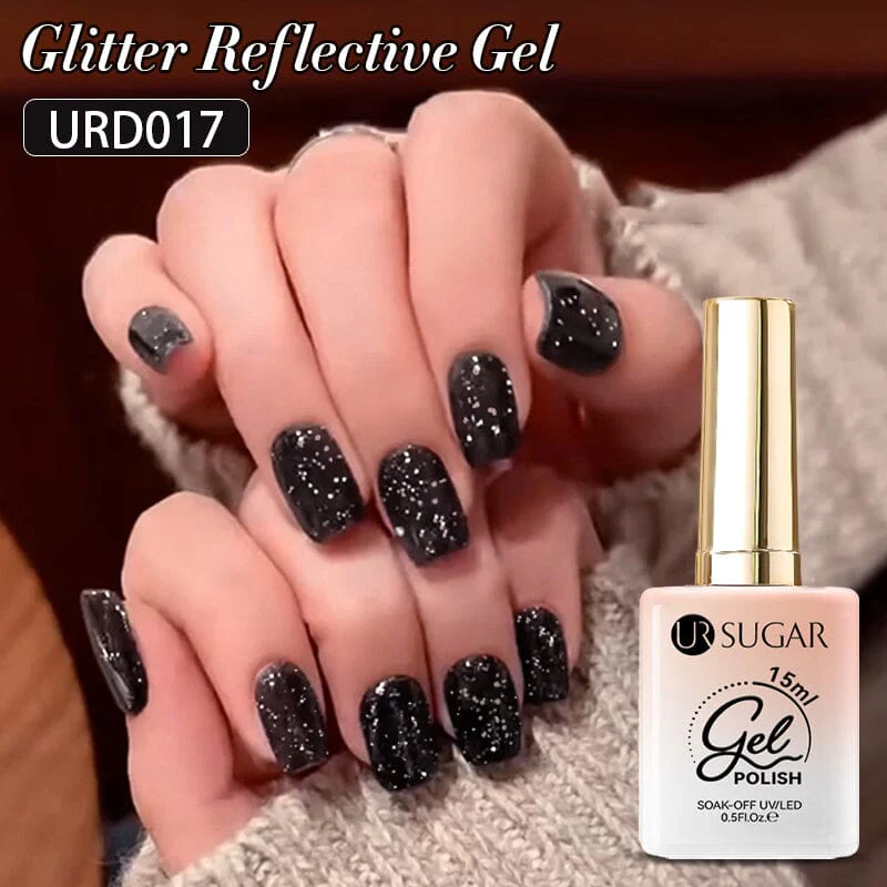 Black Glitter Reflective Gel Polish 15ml