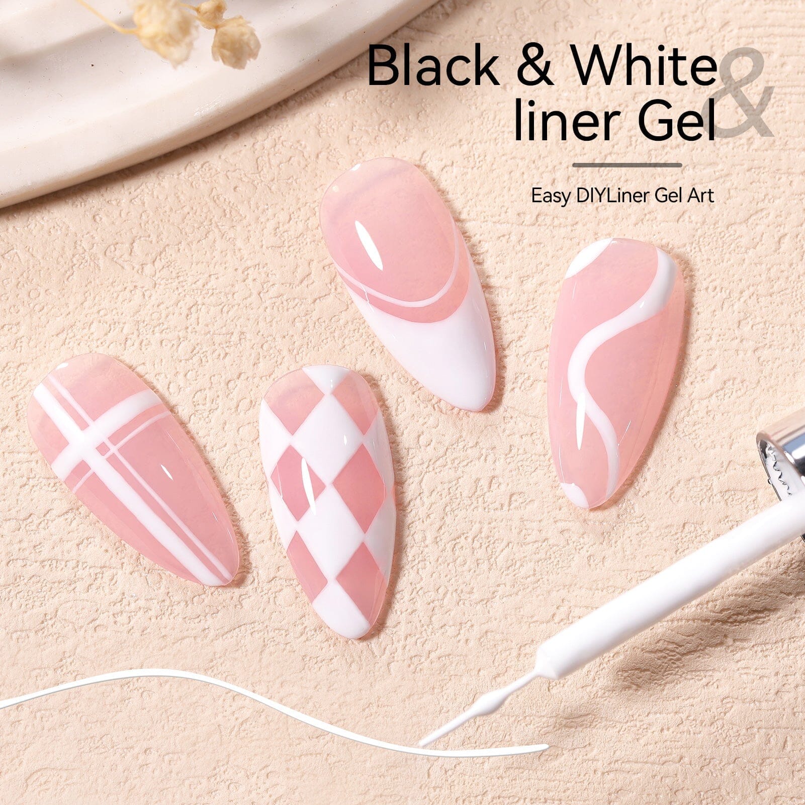 Black & White Liner Paint Gel 8ml - Image 5