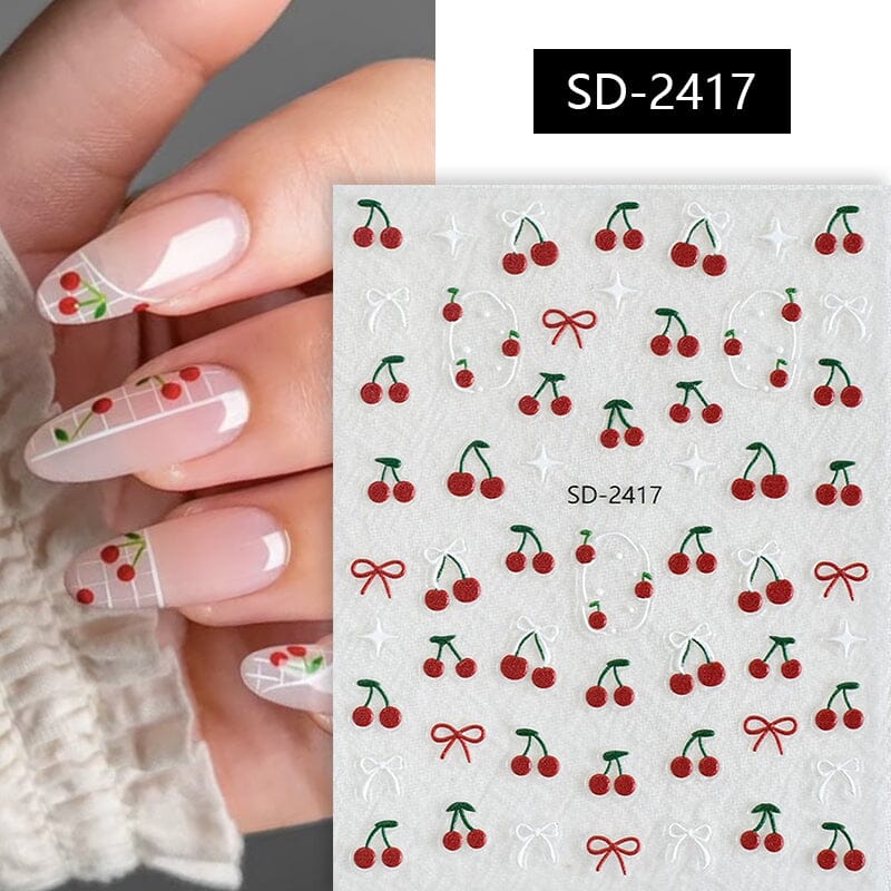 Cherry Strawberry 3D Nail Stickers - Image 11