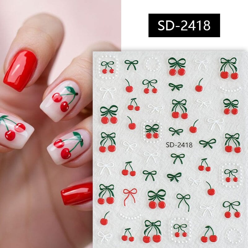 Cherry Strawberry 3D Nail Stickers - Image 12