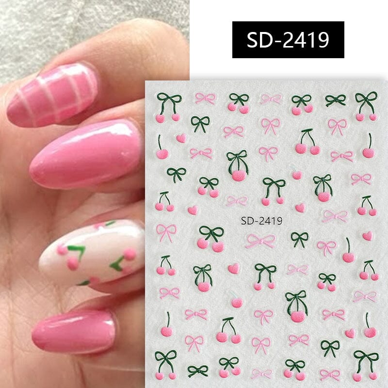 Cherry Strawberry 3D Nail Stickers - Image 13
