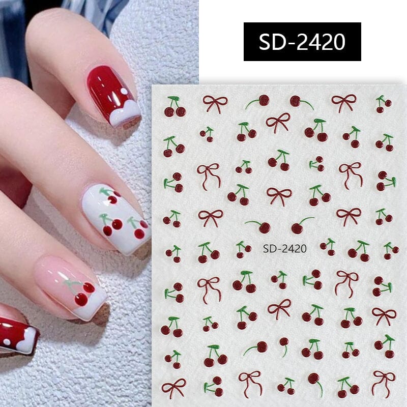 Cherry Strawberry 3D Nail Stickers - Image 14