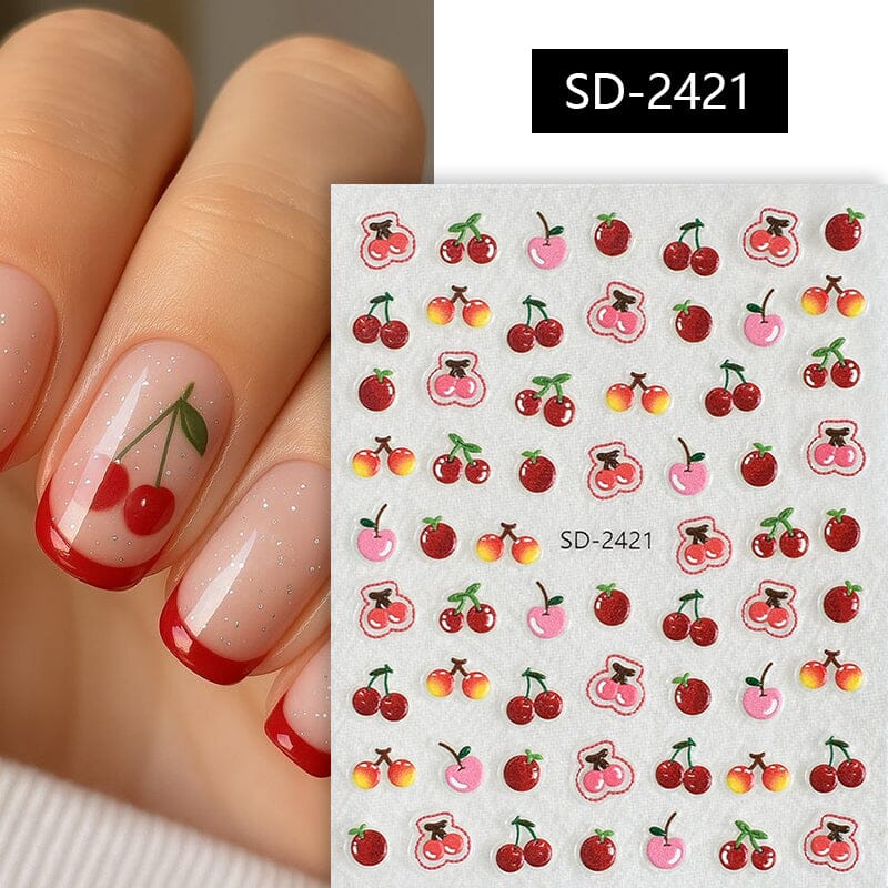 Cherry Strawberry 3D Nail Stickers - Image 15