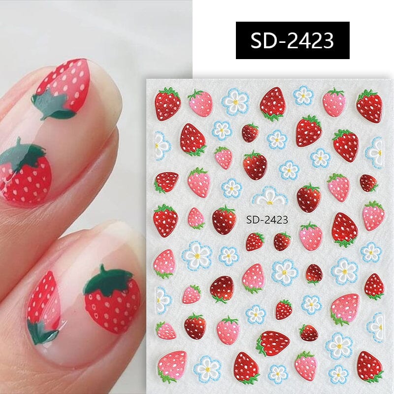 Cherry Strawberry 3D Nail Stickers - Image 17