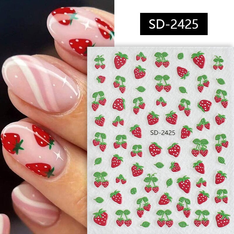 Cherry Strawberry 3D Nail Stickers - Image 19