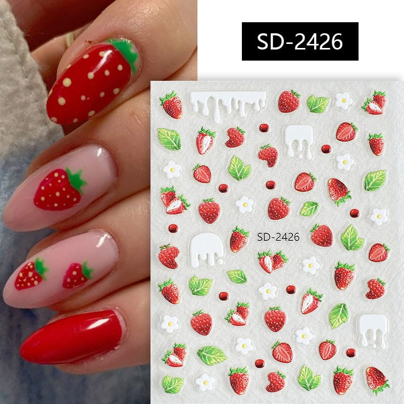Cherry Strawberry 3D Nail Stickers - Image 20