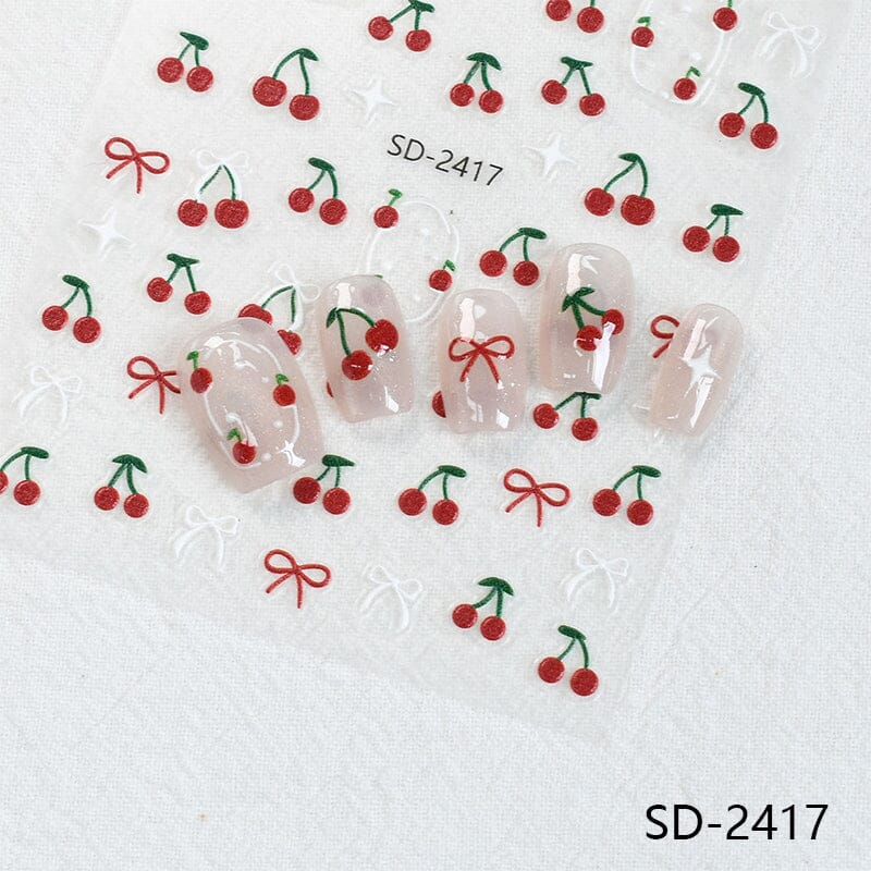Cherry Strawberry 3D Nail Stickers - Image 22
