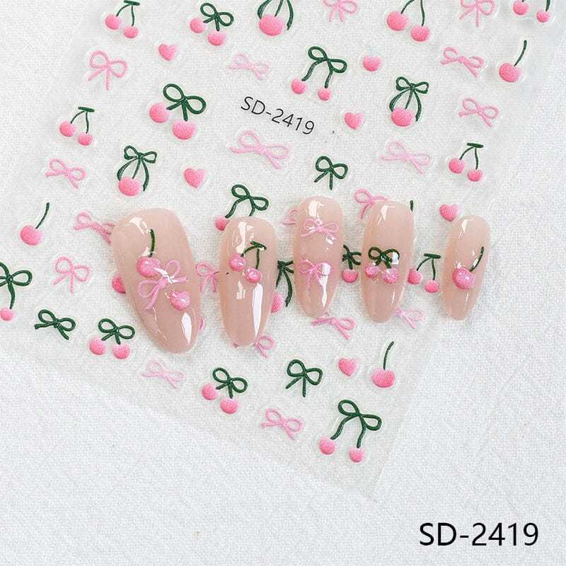 Cherry Strawberry 3D Nail Stickers - Image 24