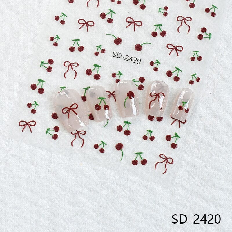 Cherry Strawberry 3D Nail Stickers - Image 25