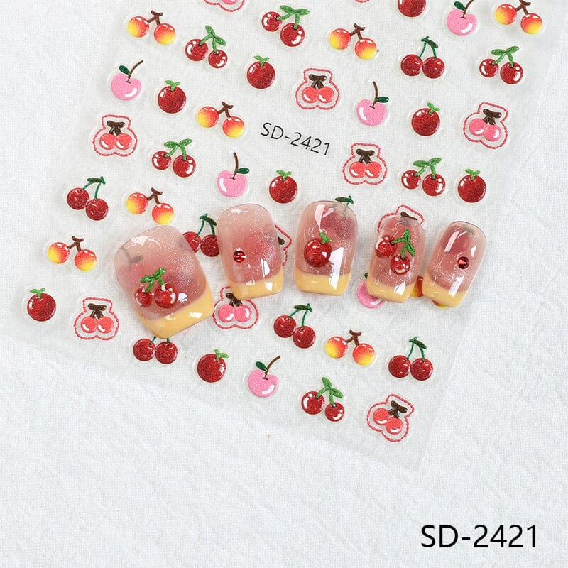Cherry Strawberry 3D Nail Stickers - Image 26
