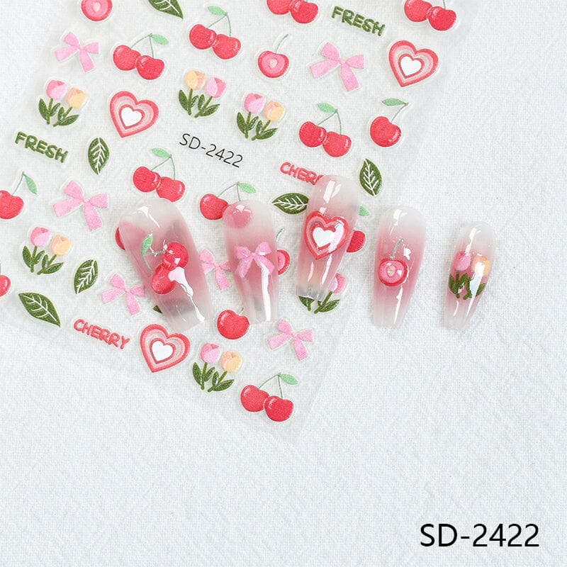 Cherry Strawberry 3D Nail Stickers - Image 27