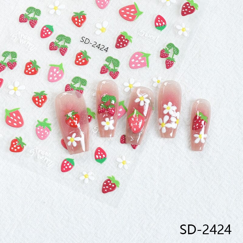 Cherry Strawberry 3D Nail Stickers - Image 29