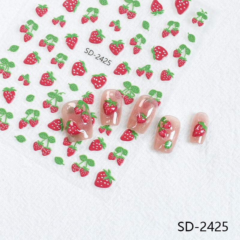Cherry Strawberry 3D Nail Stickers - Image 30