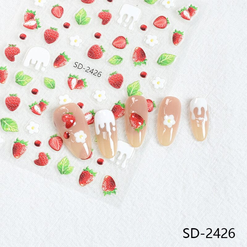 Cherry Strawberry 3D Nail Stickers - Image 31