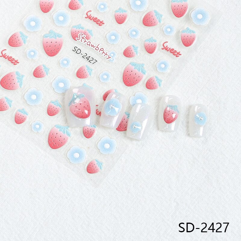 Cherry Strawberry 3D Nail Stickers - Image 32