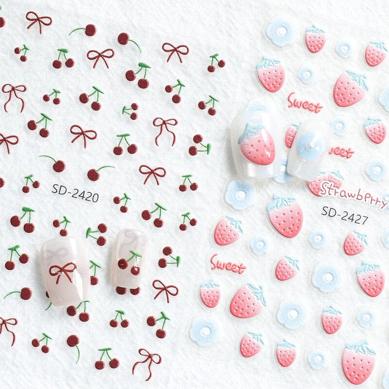 Cherry Strawberry 3D Nail Stickers - Image 8