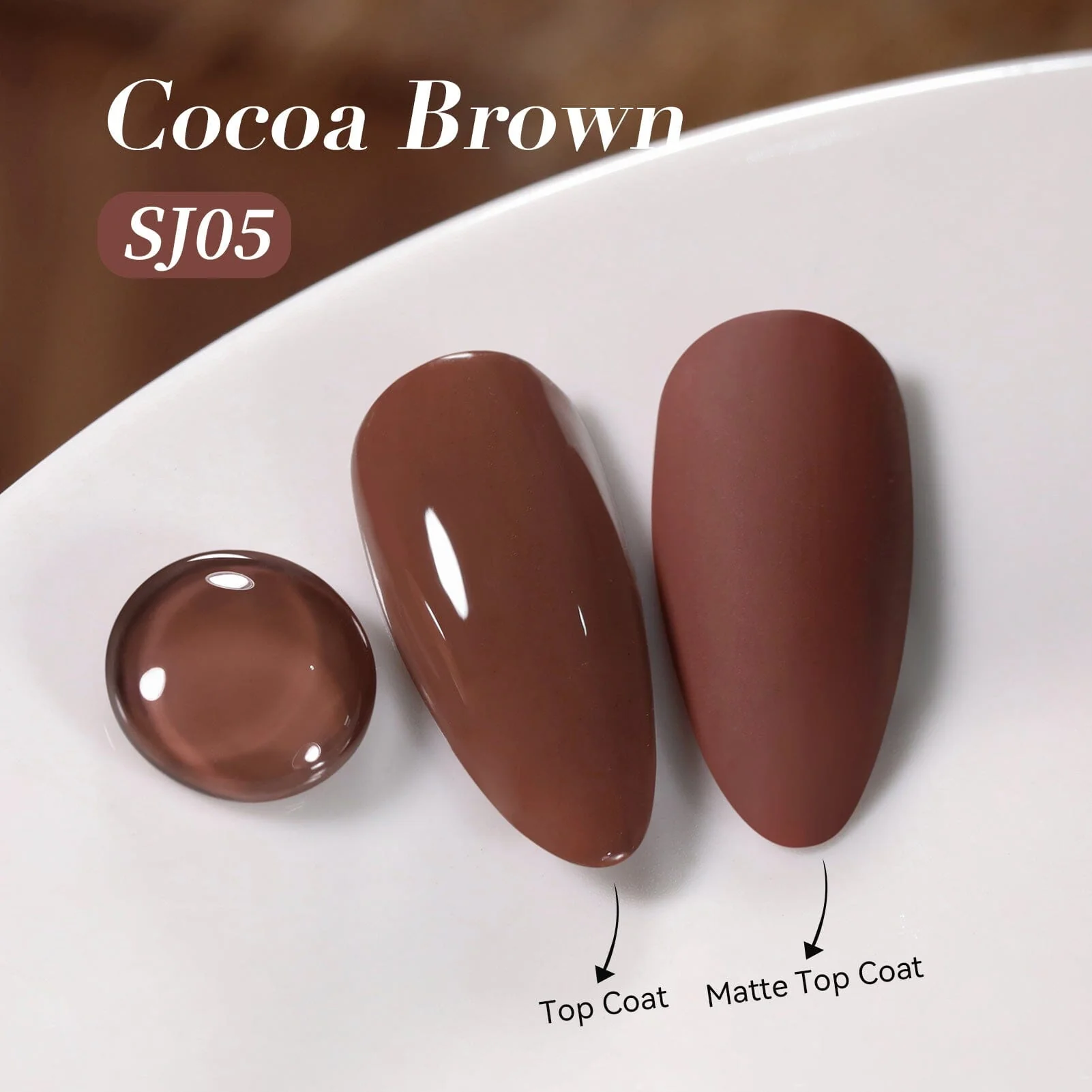 Color Nail Gel SJ05 Cocoa Brown 15ml - Image 3