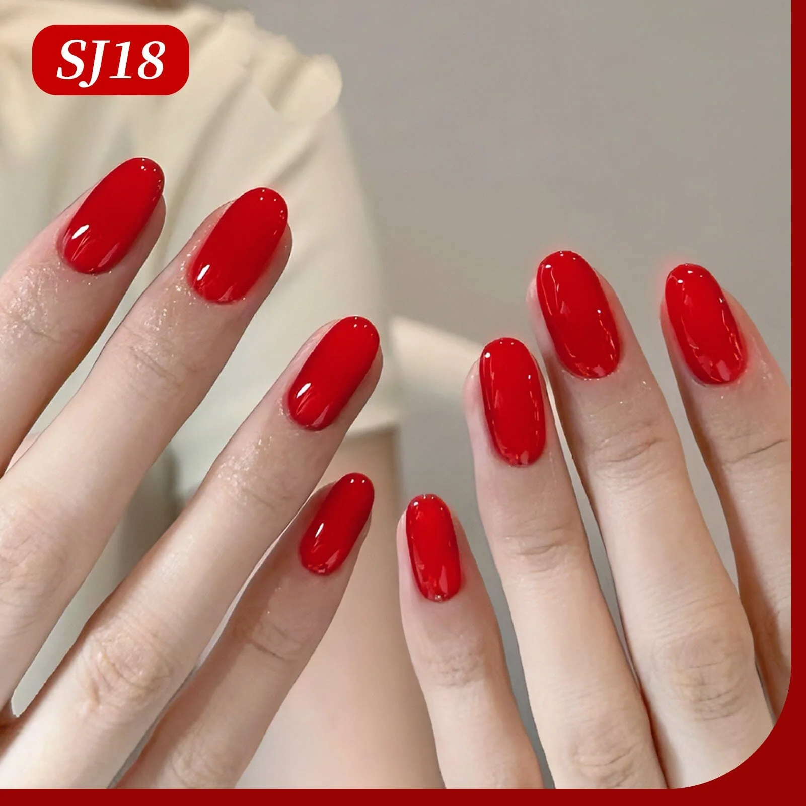 Color Nail Gel SJ18 Ruby Red 15ml - Image 3