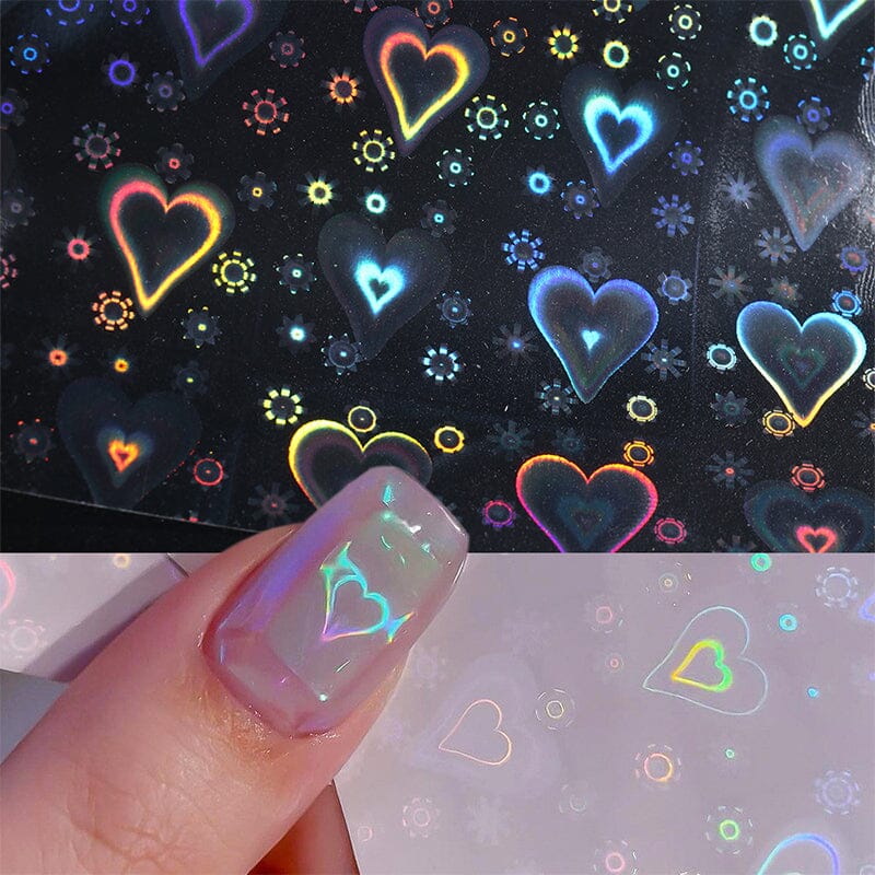 Colorful Heart 3D Nail Sticker - Image 2