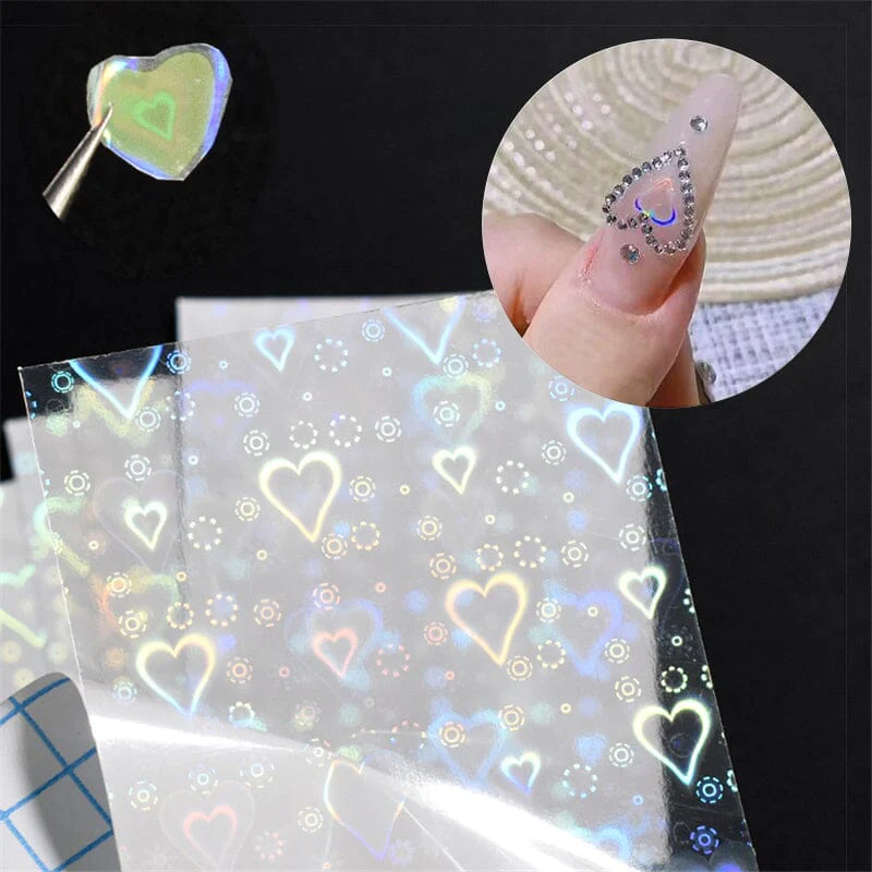 Colorful Heart 3D Nail Sticker - Image 6
