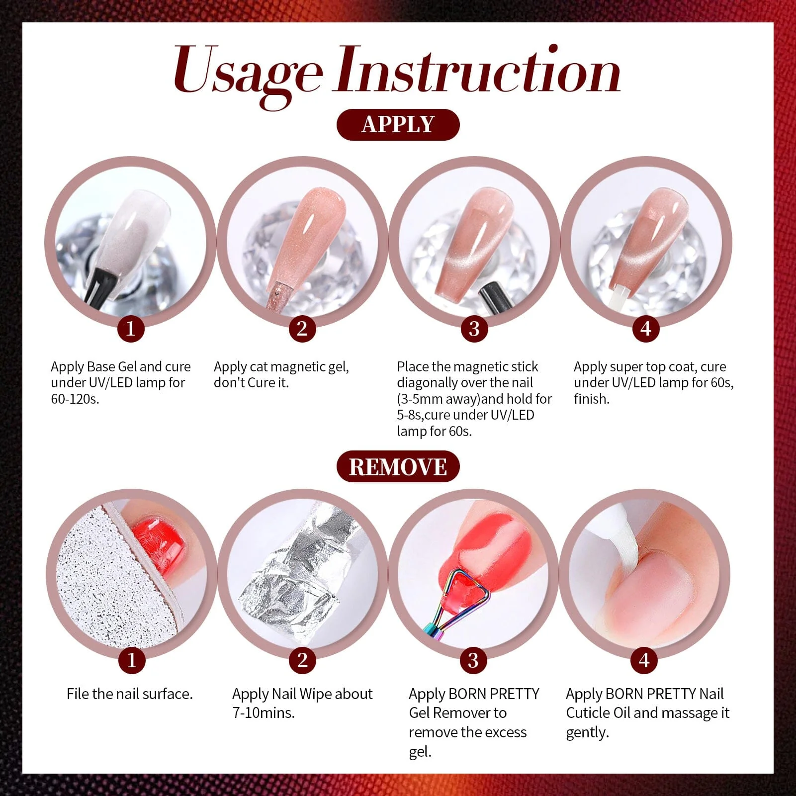 Crystal Cat Magnetic Gel MY154 Red Spider Lily 15ml - Image 9