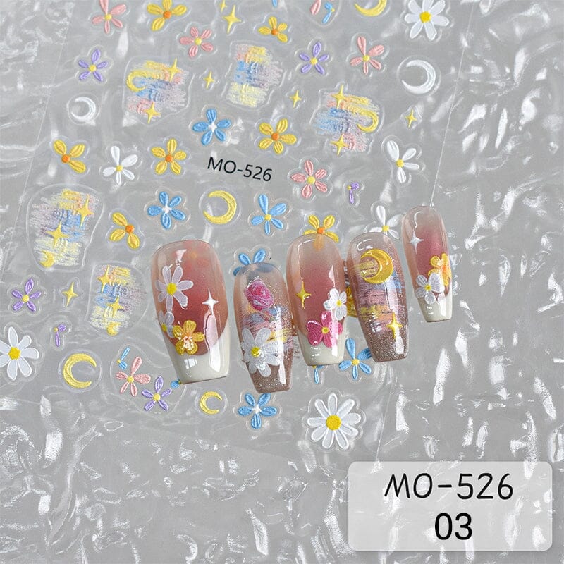 Daisy Tulip Flowers 3D Nail Sticker MO-524/525/526 - Image 10