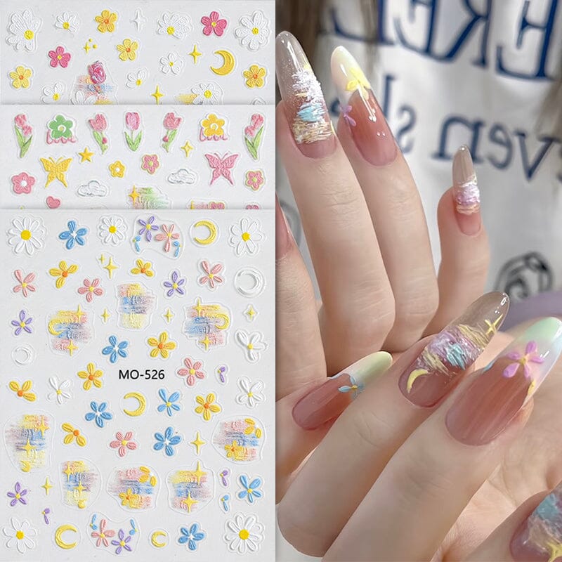 Daisy Tulip Flowers 3D Nail Sticker MO-524/525/526 - Image 5