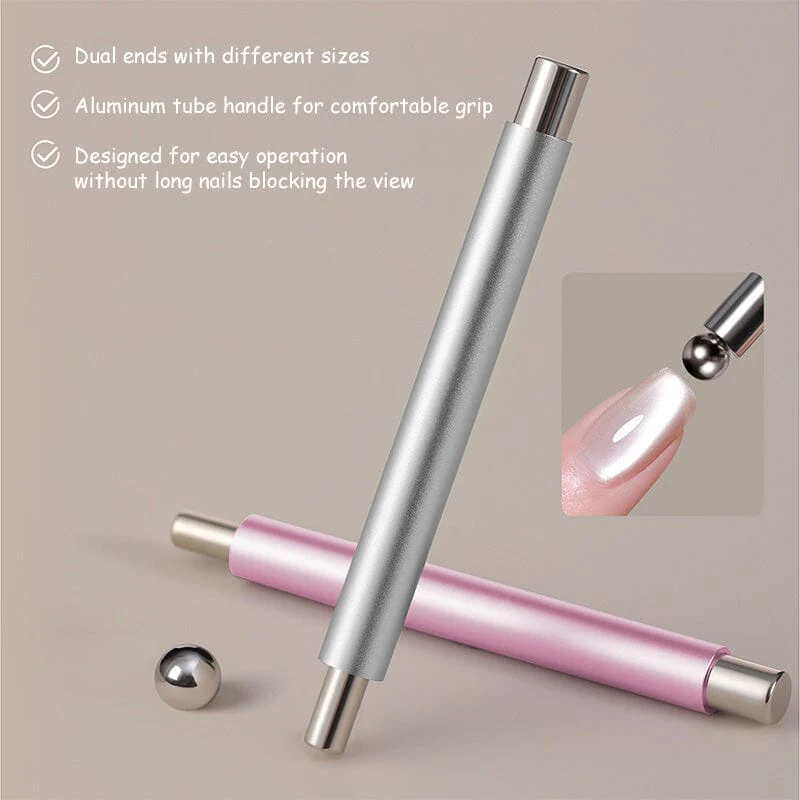Double Head Cat Magnet Stick Pink Gold Silver - Image 5