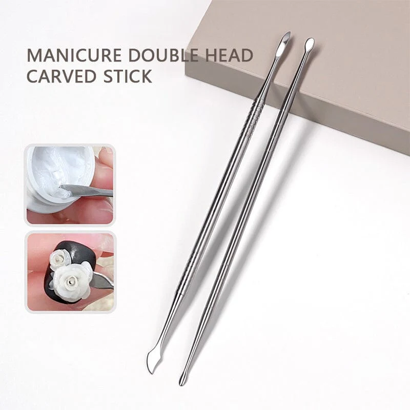 Double Headed Spoon Metal Carved Stick - Image 7