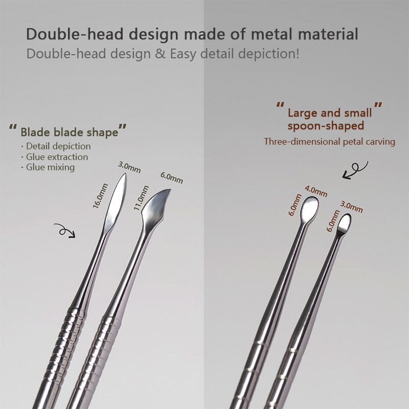 Double Headed Spoon Metal Carved Stick - Image 8